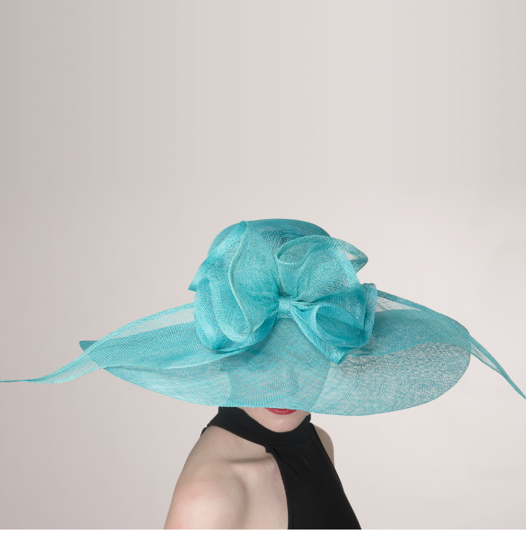 ruffled bow ~ turquoise