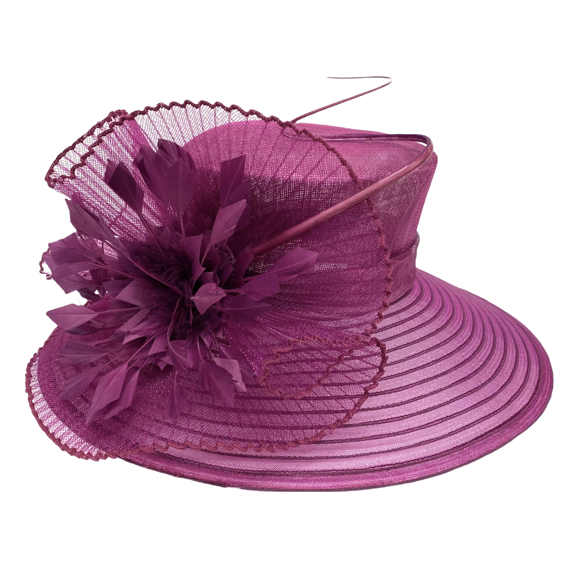 lampshade w/feather burst ~ magenta